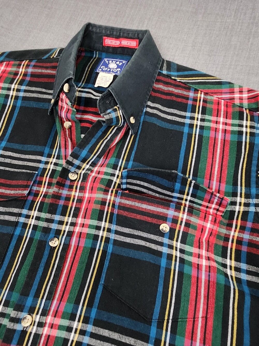 Vintage Texas Cotton Button Down Pocket Short Sleeve Shirt USA Made. Medium - Picture 2 of 8